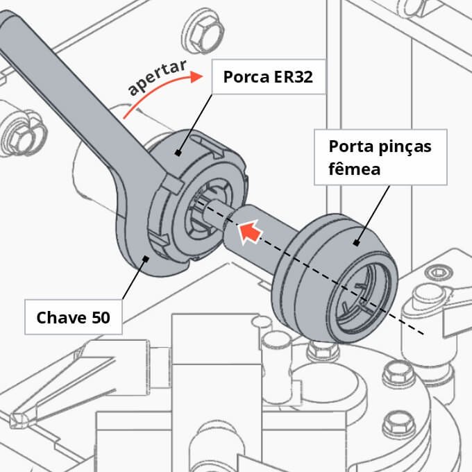porta-pinças fêmea